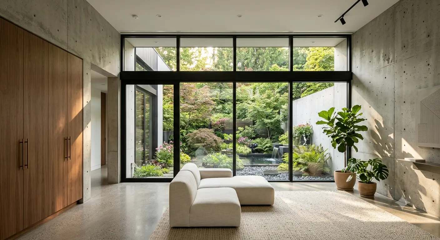 Minimalist concrete interior